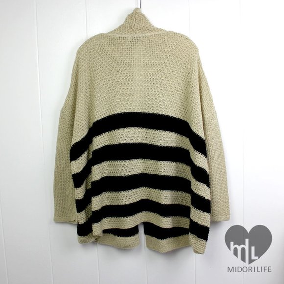 BDG Rolled-Sleeve Open Front Striped Cardigan - Picture 5 of 9